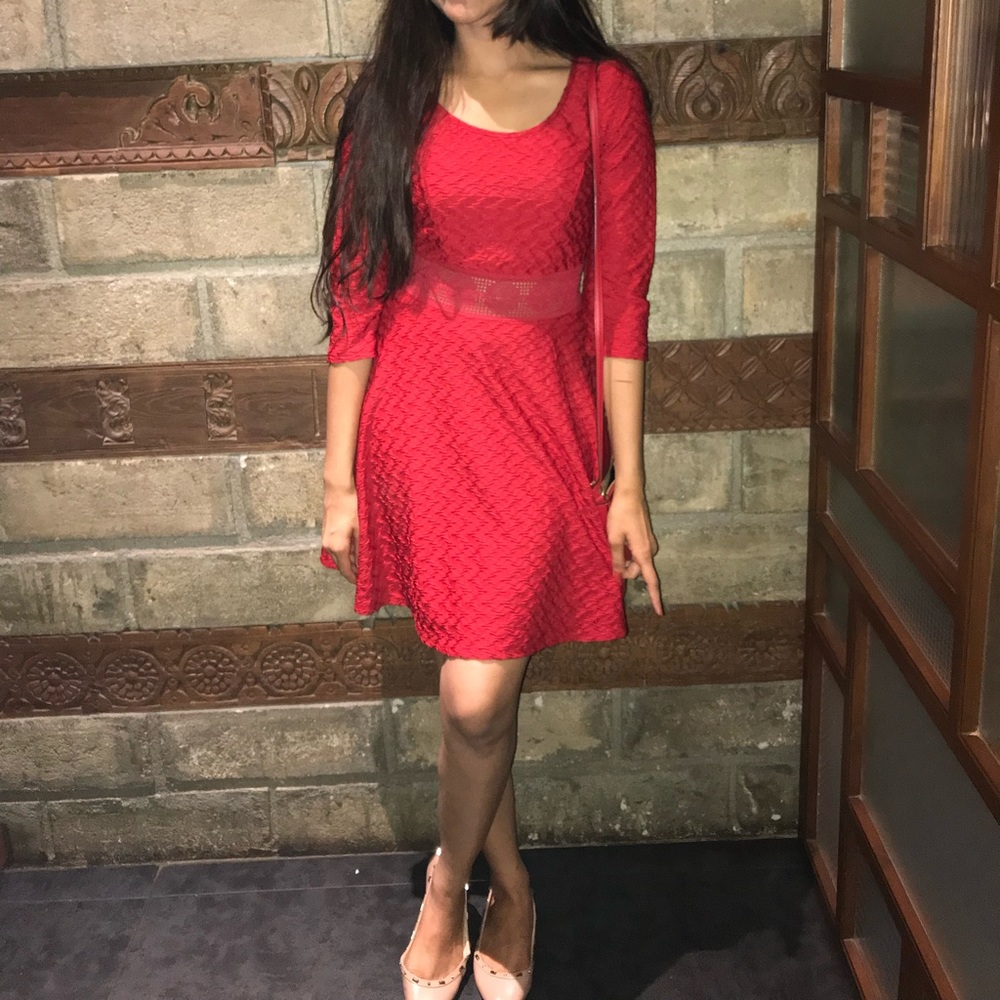 Red  skater flare dress 💋